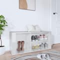 Miniatyrbild 2 av 8: vidaXL Skoskåp vit högglans 100x35x45 cm konstruerat trä
