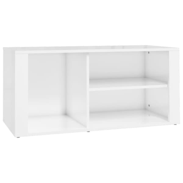 vidaXL Skoskap høyglans hvit 100x35x45 cm konstruert tre