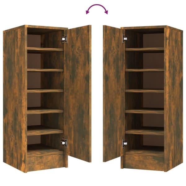 vidaXL skoskab 32x35x92 cm konstrueret træ røget egetræ