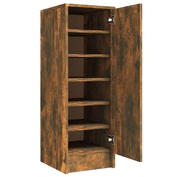 vidaXL skoskab 32x35x92 cm konstrueret træ røget egetræ