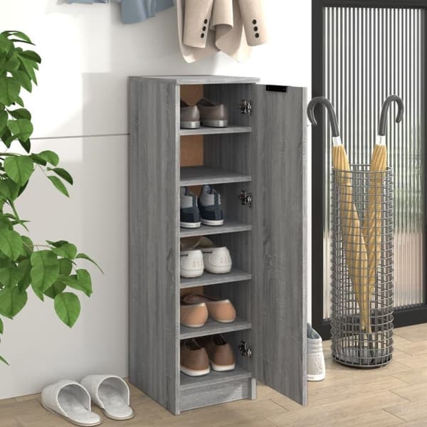 vidaXL Kenkäkaappi harmaa Sonoma 30x35x100 cm tekninen puu