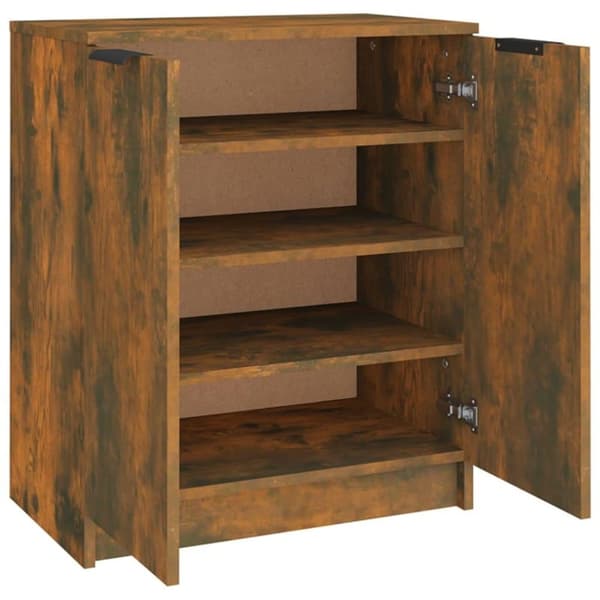vidaXL skoskab 59x35x70 cm konstrueret træ røget egetræsfarve