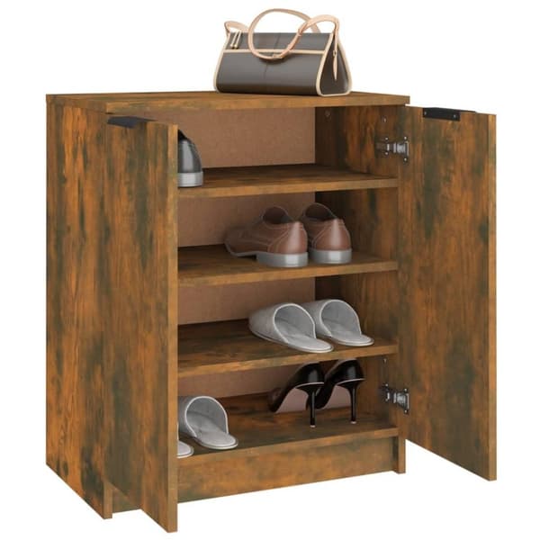vidaXL skoskab 59x35x70 cm konstrueret træ røget egetræsfarve