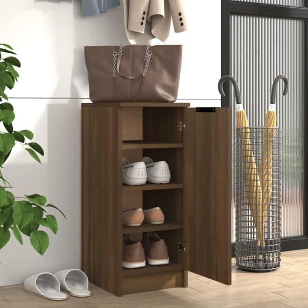 vidaXL skoskab 30x35x70 cm konstrueret træ brun egetræsfarve