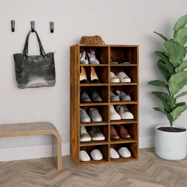 vidaXL Kenkäteline savutammi 54x34x100,5 cm tekninen puu