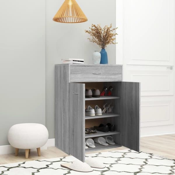 vidaXL skoskab 60x35x84 cm konstrueret træ grå sonoma-eg