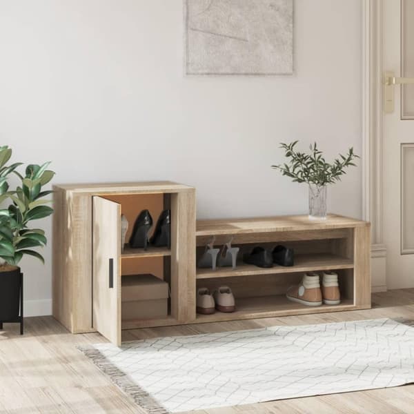 vidaXL Kenkäkaappi Sonoma-tammi 130x35x54 cm tekninen puu