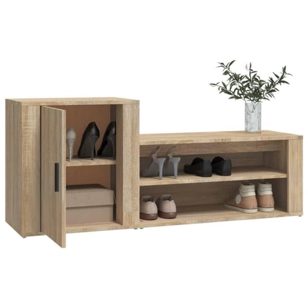 vidaXL Kenkäkaappi Sonoma-tammi 130x35x54 cm tekninen puu