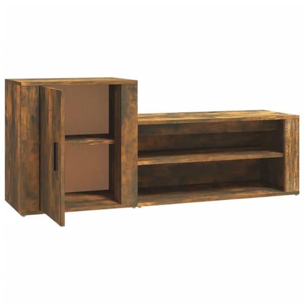 vidaXL Kenkäkaappi savutammi 130x35x54 cm tekninen puu