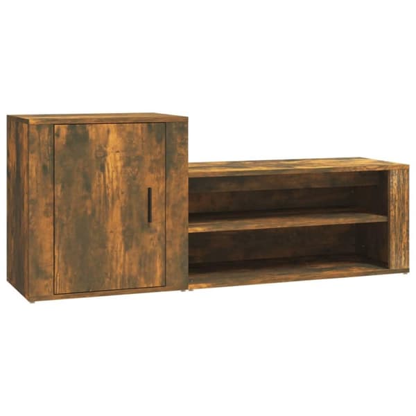 vidaXL Kenkäkaappi savutammi 130x35x54 cm tekninen puu