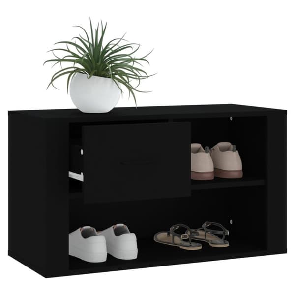 vidaXL Kenkäkaappi musta 80x35x45 cm tekninen puu