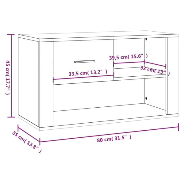 vidaXL Kenkäkaappi musta 80x35x45 cm tekninen puu
