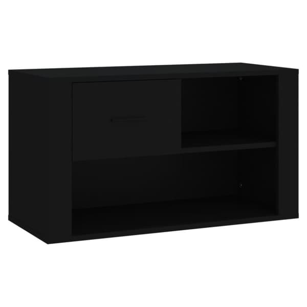 vidaXL Kenkäkaappi musta 80x35x45 cm tekninen puu
