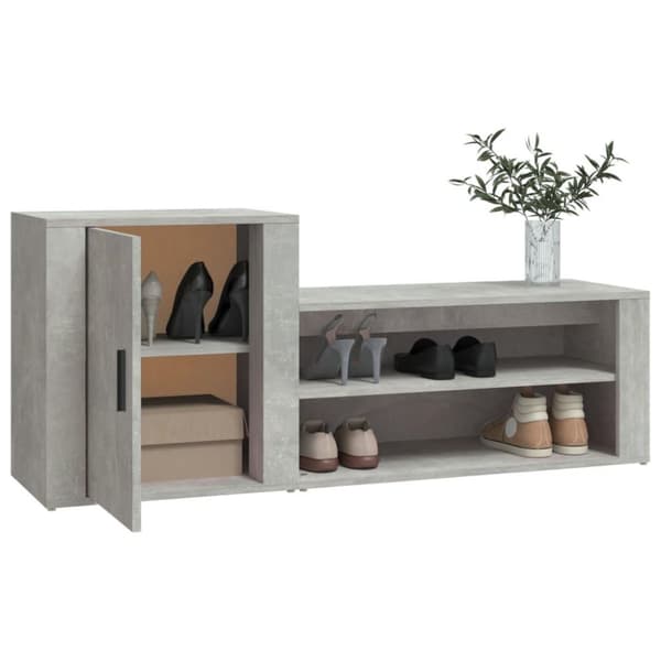 vidaXL Kenkäkaappi betoninharmaa 130x35x54 cm tekninen puu