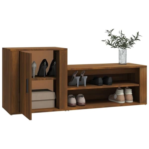 vidaXL Kenkäkaappi ruskea tammi 130x35x54 cm tekninen puu