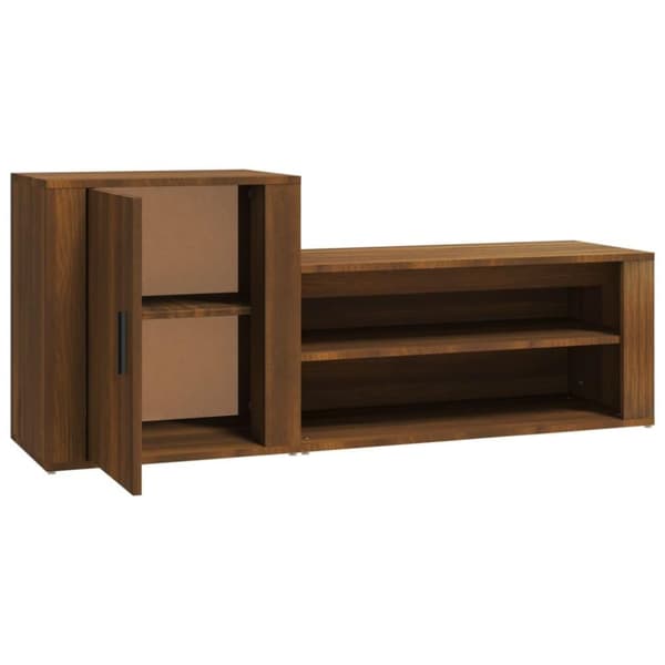 vidaXL Kenkäkaappi ruskea tammi 130x35x54 cm tekninen puu