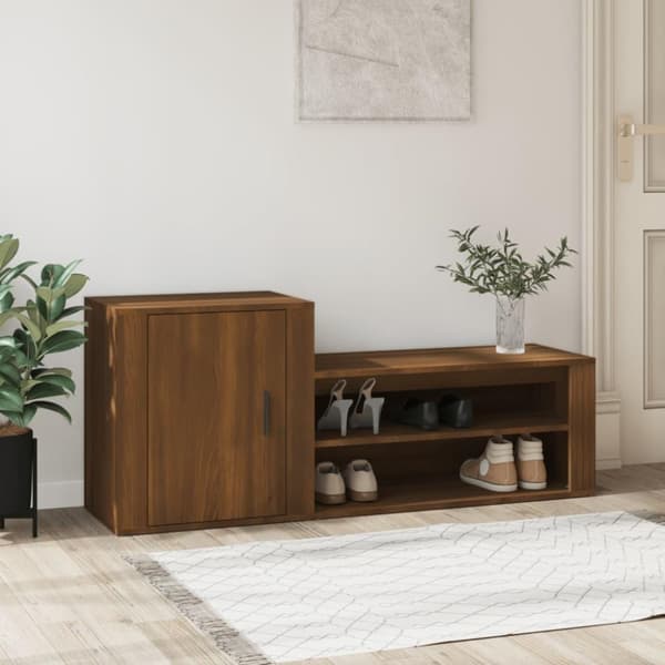 vidaXL Kenkäkaappi ruskea tammi 130x35x54 cm tekninen puu