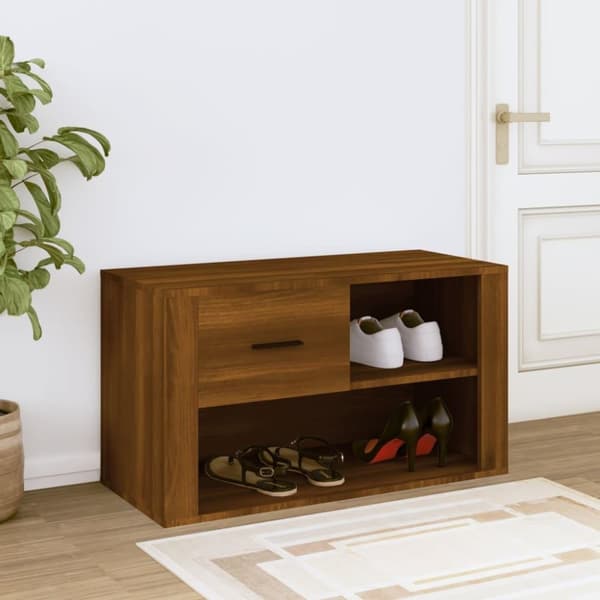 vidaXL Kenkäkaappi ruskea tammi 80x35x45 cm tekninen puu