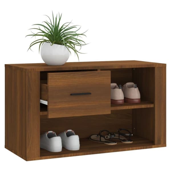 vidaXL Kenkäkaappi ruskea tammi 80x35x45 cm tekninen puu