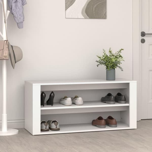 vidaXL skoreol 100x35x45 cm konstrueret træ hvid