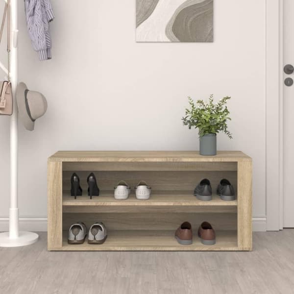 vidaXL skoreol 100x35x45 cm konstrueret træ sonoma-eg