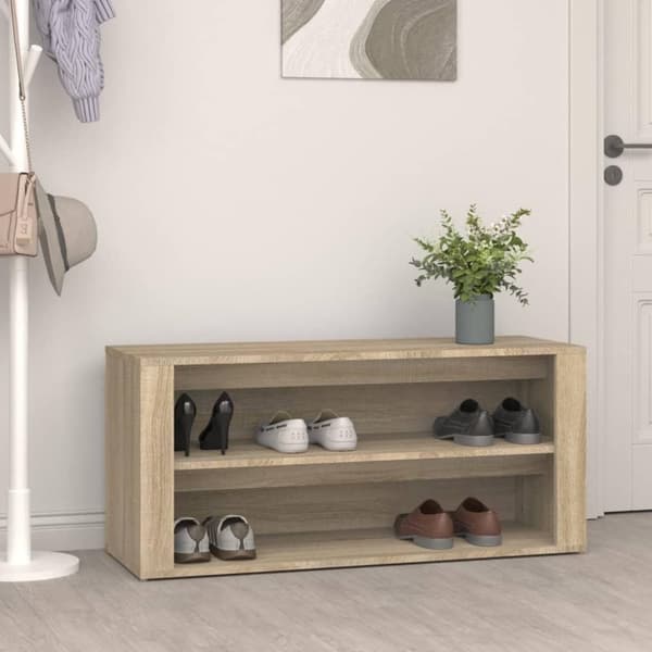 vidaXL skoreol 100x35x45 cm konstrueret træ sonoma-eg