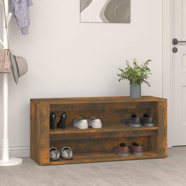 vidaXL Kenkäteline savutammi 100x35x45 cm tekninen puu