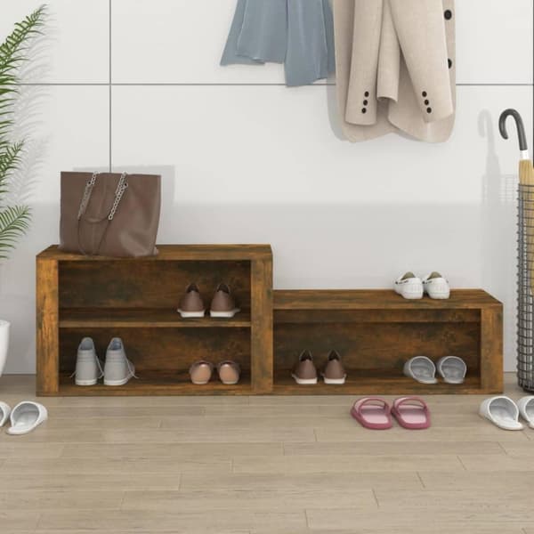 vidaXL skoskab 150x35x45 cm konstrueret træ røget egetræsfarve