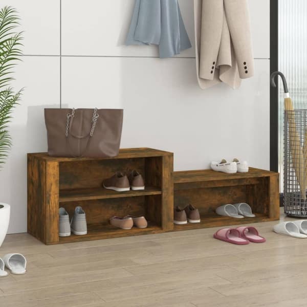 vidaXL skoskab 150x35x45 cm konstrueret træ røget egetræsfarve