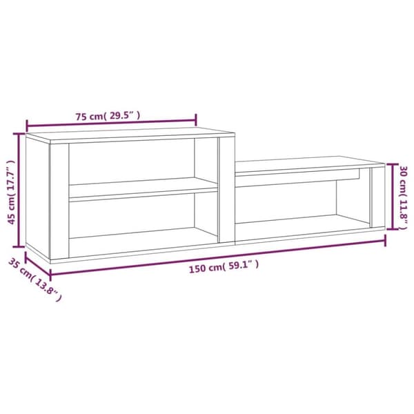 vidaXL Kenkäkaappi ruskea tammi 150x35x45 cm tekninen puu
