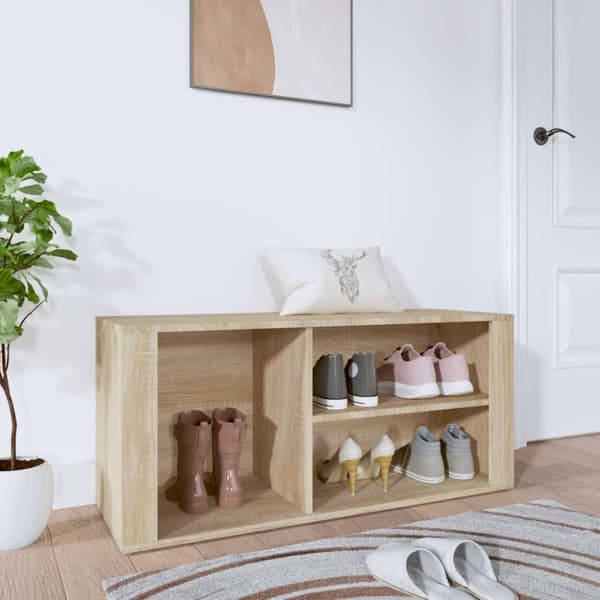 vidaXL skoreol 100x35x45 cm konstrueret træ sonoma-eg