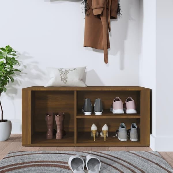 vidaXL skoskab 100x35x45 cm konstrueret træ brun egetræ