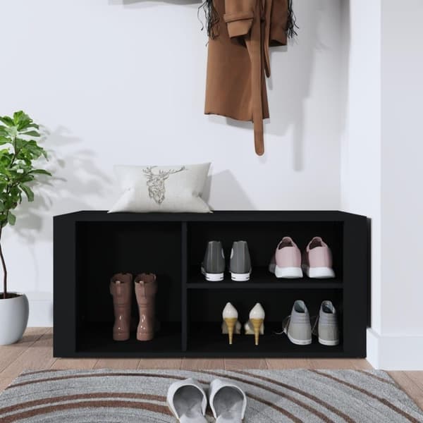 vidaXL skoreol 100x35x45 cm konstrueret træ sort