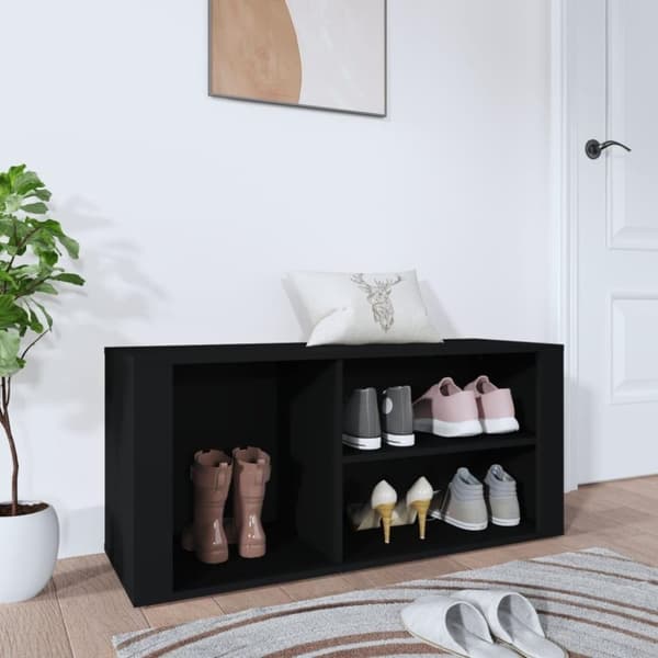 vidaXL skoreol 100x35x45 cm konstrueret træ sort