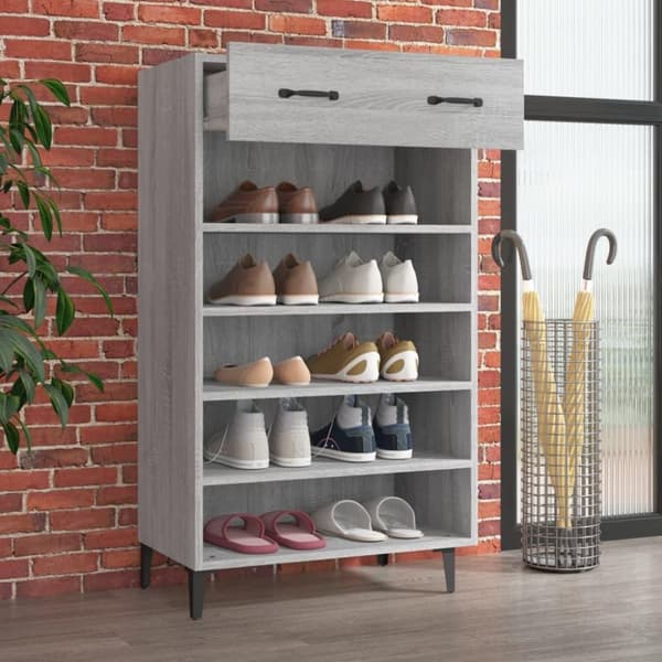 vidaXL skoreol 60x35x105 cm konstrueret træ grå sonoma-eg
