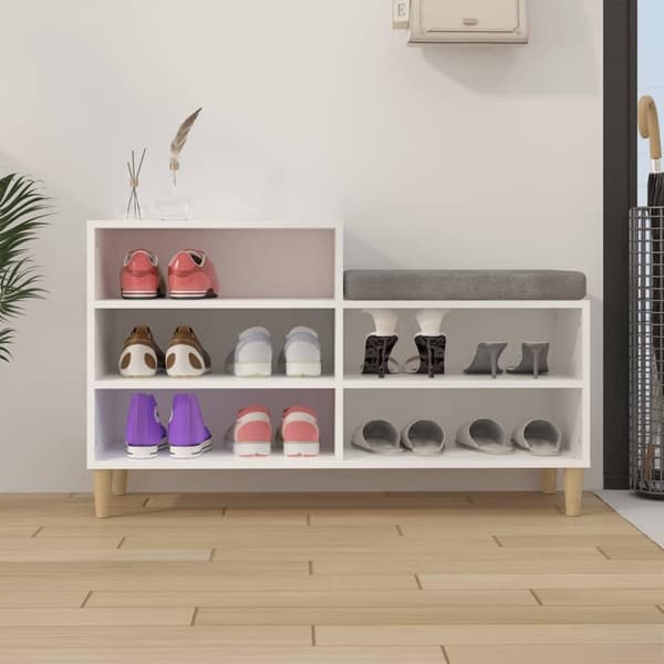 vidaXL Skoskap hvit 102x36x60 cm konstruert tre