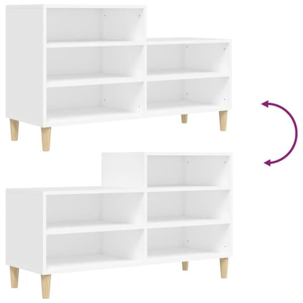 vidaXL Skoskap hvit 102x36x60 cm konstruert tre