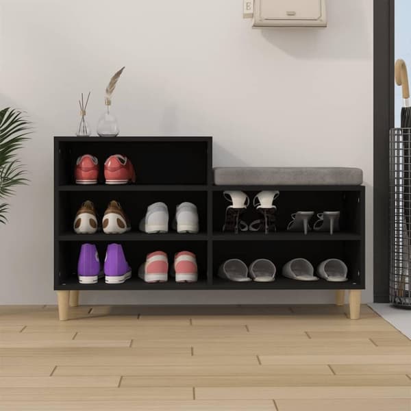vidaXL Skoskap svart 102x36x60 cm konstruert tre