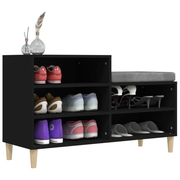 vidaXL Skoskap svart 102x36x60 cm konstruert tre