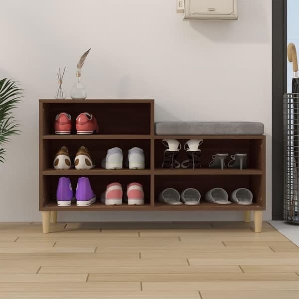 vidaXL Skoskap brun eik 102x36x60 cm konstruert tre