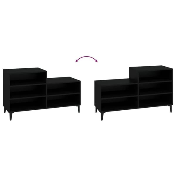 vidaXL Skoskap svart 102x36x60 cm konstruert tre