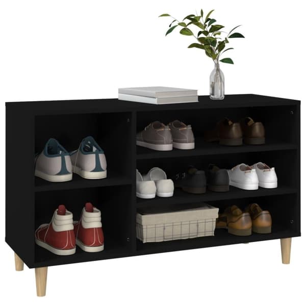 vidaXL Skoskåp svart 102x36x60 cm konstruerat trä