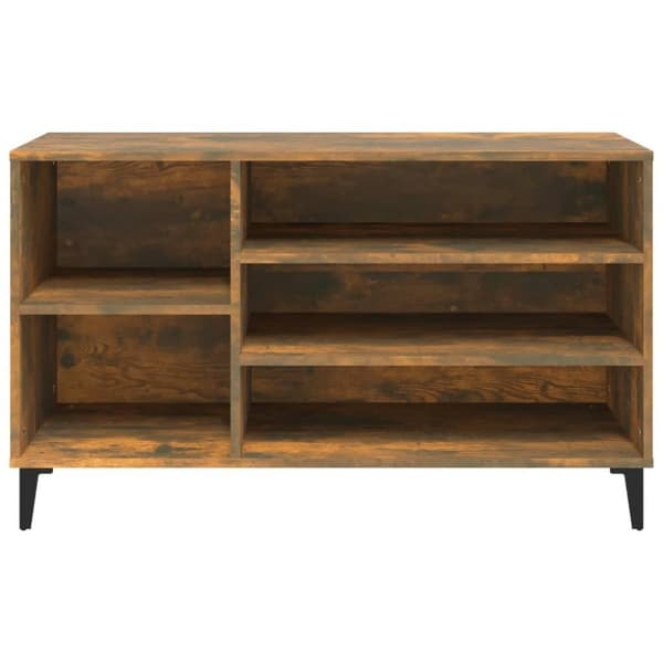 vidaXL Skoskap røkt eik 102x36x60 cm konstruert tre