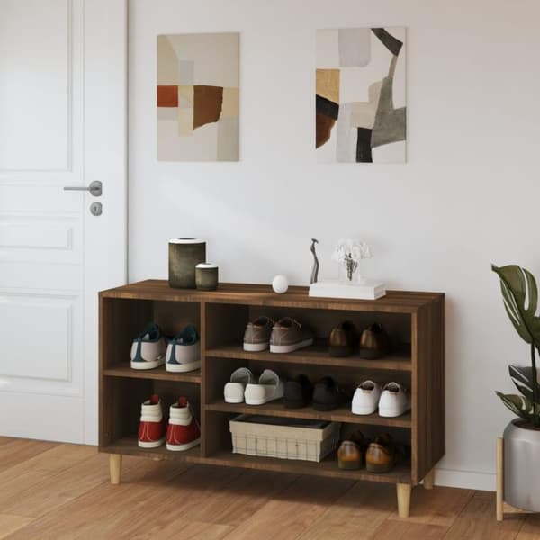 vidaXL Skoskap brun eik 102x36x60 cm konstruert tre