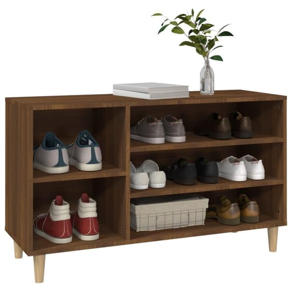 vidaXL Skoskap brun eik 102x36x60 cm konstruert tre