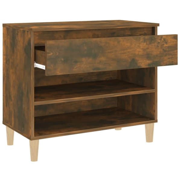 vidaXL Skoställ rökfärgad ek 70x36x60 cm konstruerat trä