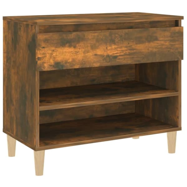 vidaXL Skoställ rökfärgad ek 70x36x60 cm konstruerat trä