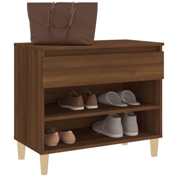 vidaXL Skoskap brun eik 70x36x60 cm konstruert tre