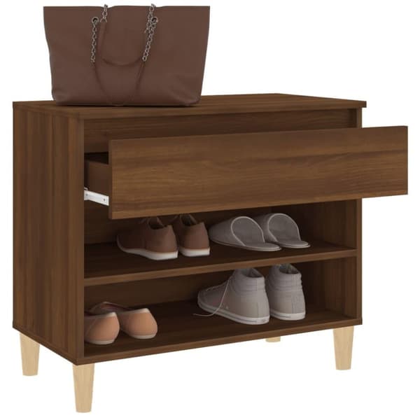 vidaXL Skoskap brun eik 70x36x60 cm konstruert tre