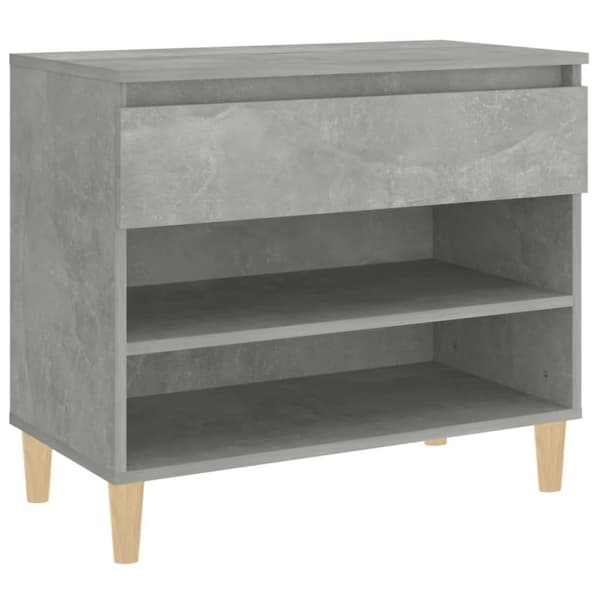 vidaXL Skoskap betonggrå 70x36x60 cm konstruert tre